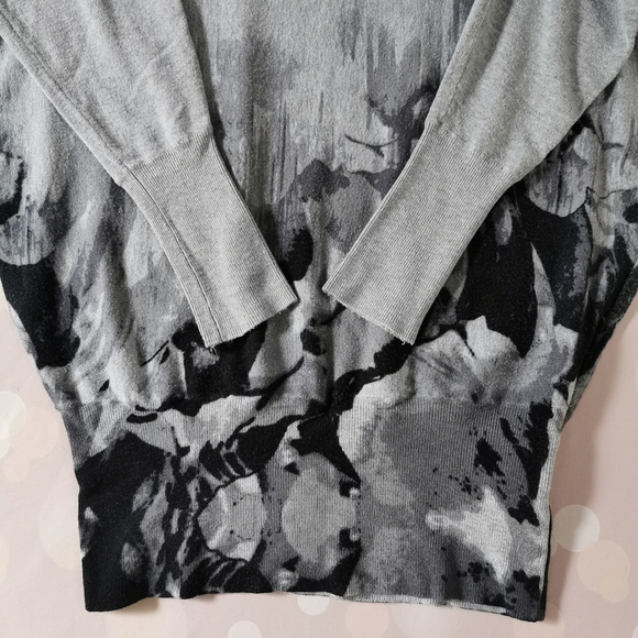 Le Château XL long sweater boat neck grey with print - Picture 6 of 9